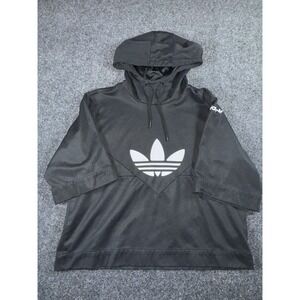Adidas Originals Trefoil Hoodie Black Short Sleeve Pullover Logo Streetwear XL